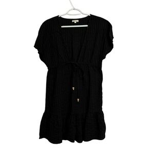 Shoshana Black Cotton Swim Cover Up Dress size M